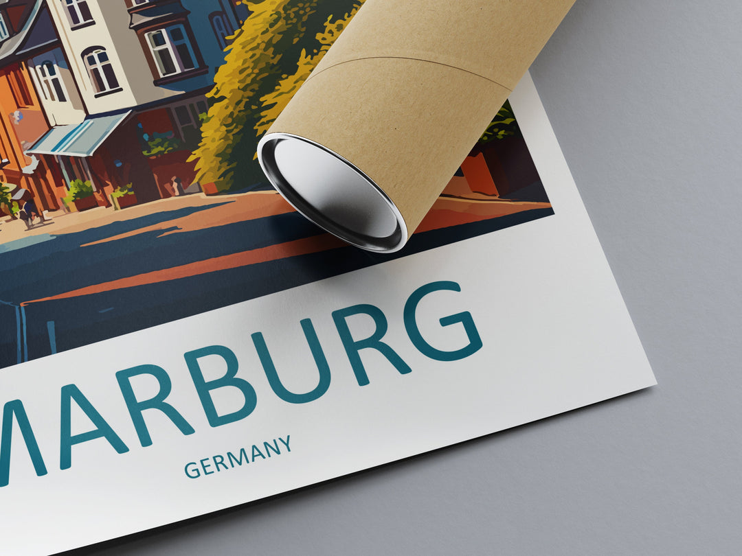 Marburg Travel Print Wall Art Marburg Wall Hanging Home Décor Marburg Gift Art Lovers Germany Art Lover Gift Marburg Art Travel Gift