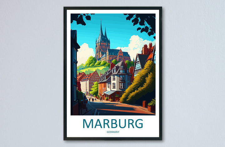 Marburg Travel Print Wall Art Marburg Wall Hanging Home Décor Marburg Gift Art Lovers Germany Art Lover Gift Marburg Art Travel Gift