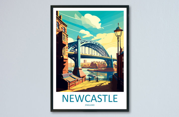Newcastle Travel Print Wall Art Newcastle Wall Hanging Home Décor Newcastle Gift Art Lovers England Art Lover Gift Newcastle City Art Print