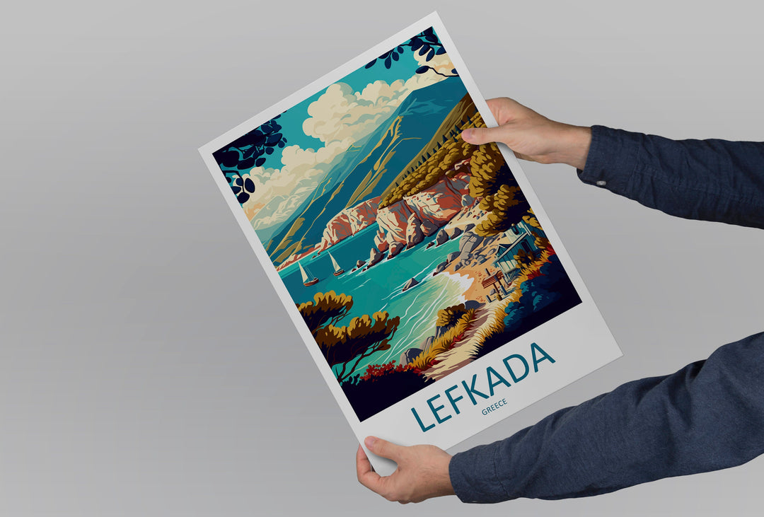 Lefkada Travel Print Wall Art Lefkada Greece Wall Hanging Home Decoration Lefkada Gift Art Lovers Wall Art Print Lefkada Greece Wall Art