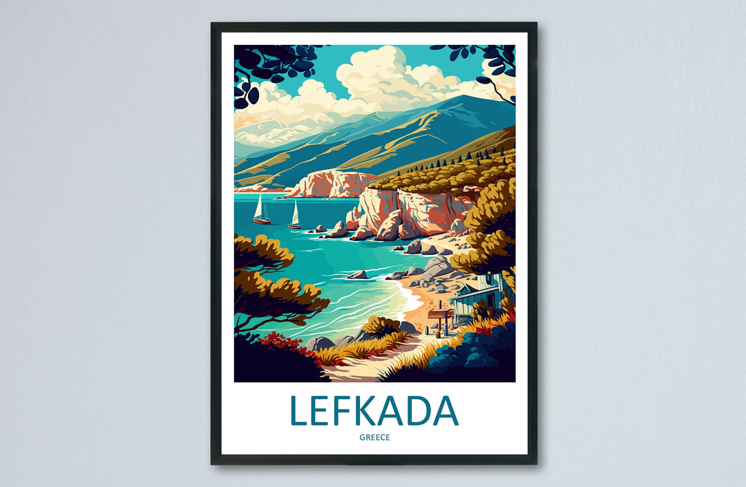 Lefkada Travel Print Wall Art Lefkada Greece Wall Hanging Home Decoration Lefkada Gift Art Lovers Wall Art Print Lefkada Greece Wall Art