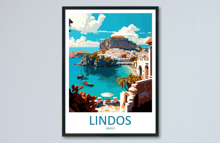 Lindos Travel Print Wall Art Lindos Greece Wall Hanging Home Decoration Lindos Gift Art Lovers Wall Art Print Lindos Greece Wall Art