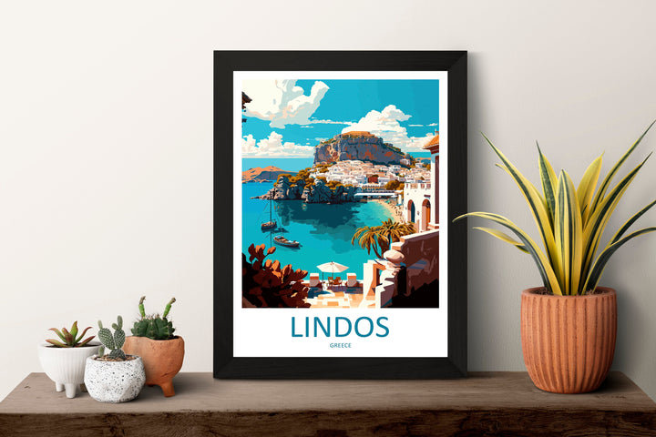 Lindos Travel Print Wall Art Lindos Greece Wall Hanging Home Decoration Lindos Gift Art Lovers Wall Art Print Lindos Greece Wall Art