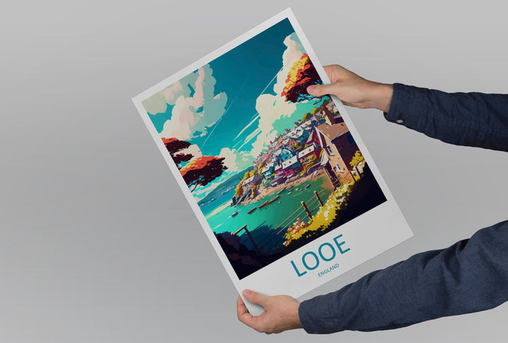 Looe Travel Print Wall Art Looe Wall Hanging Home Décor Looe Gift Art Lovers England Art Lover Gift Looe Travel Décor Looe Poster