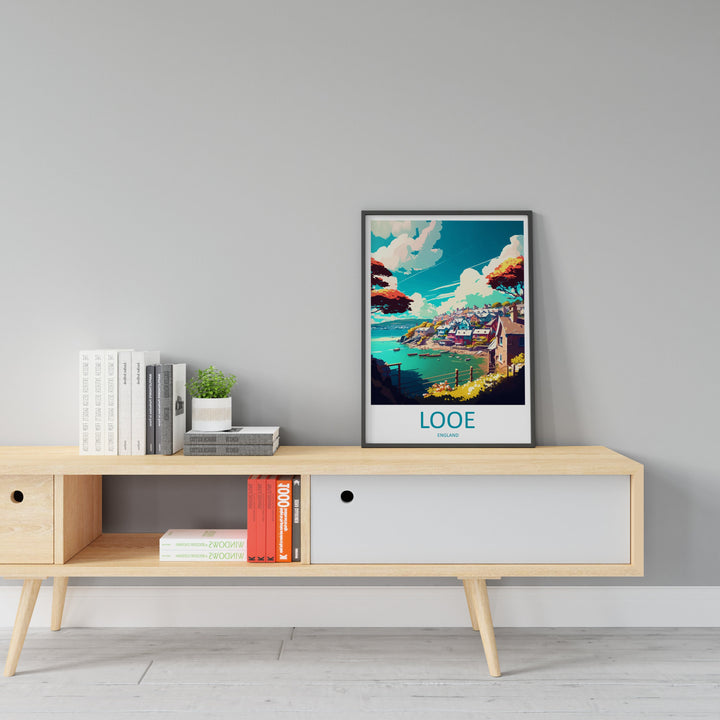 Looe Travel Print Wall Art Looe Wall Hanging Home Décor Looe Gift Art Lovers England Art Lover Gift Looe Travel Décor Looe Poster