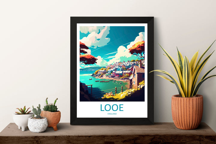 Looe Travel Print Wall Art Looe Wall Hanging Home Décor Looe Gift Art Lovers England Art Lover Gift Looe Travel Décor Looe Poster