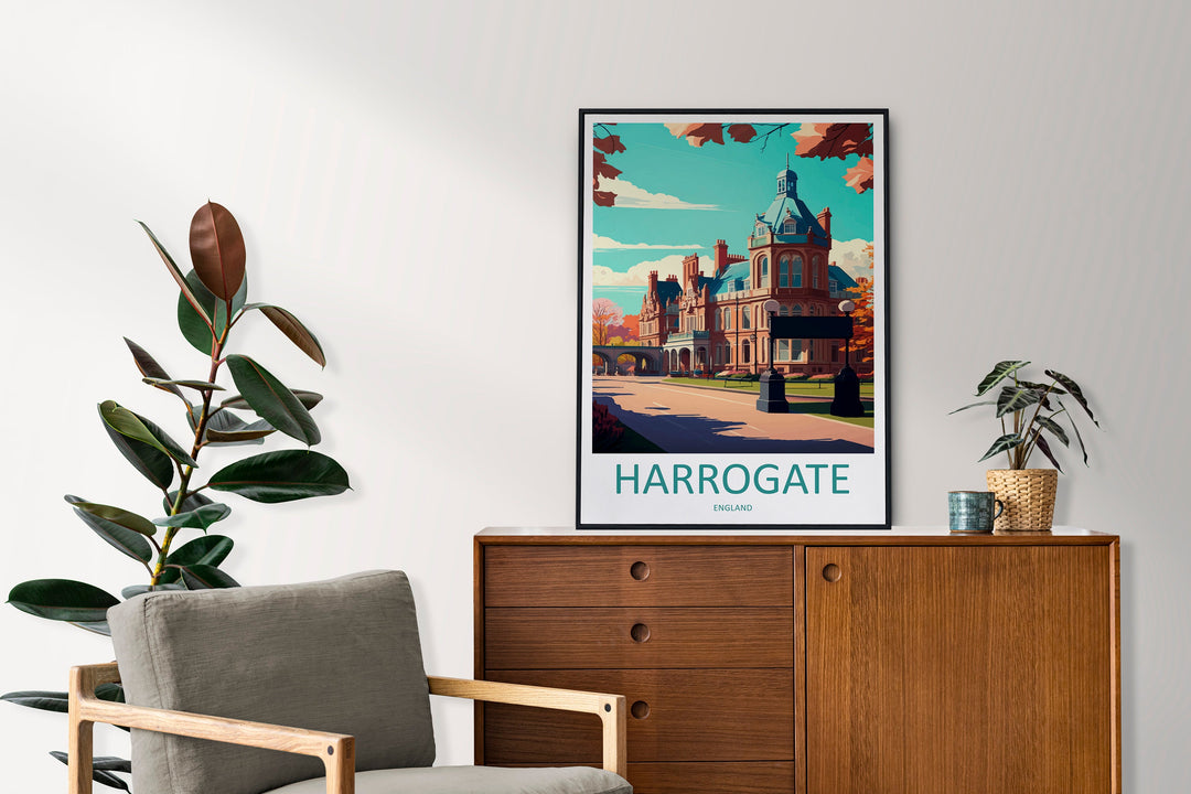 Harrogate Travel Print Wall Art Harrogate Wall Hanging Home Décor Harrogate Gift Art Lovers England Art Lover Gift Harrogate Travel Gift