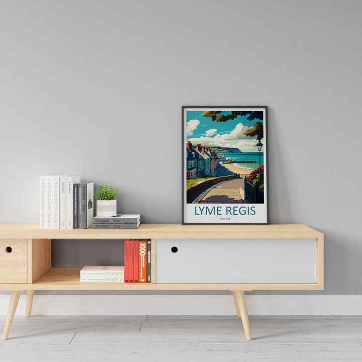 Lyme Regis Travel Print Wall Art Lyme Regis Wall Hanging Home Décor Lyme Regis Gift Art Lovers England Art Lover Gift Lyme Regis Travel Gift