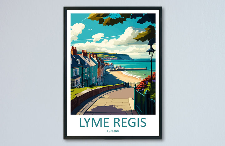Lyme Regis Travel Print Wall Art Lyme Regis Wall Hanging Home Décor Lyme Regis Gift Art Lovers England Art Lover Gift Lyme Regis Travel Gift