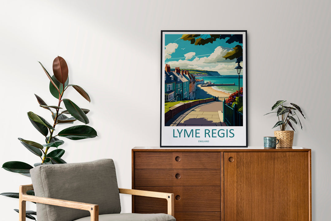 Lyme Regis Travel Print Wall Art Lyme Regis Wall Hanging Home Décor Lyme Regis Gift Art Lovers England Art Lover Gift Lyme Regis Travel Gift