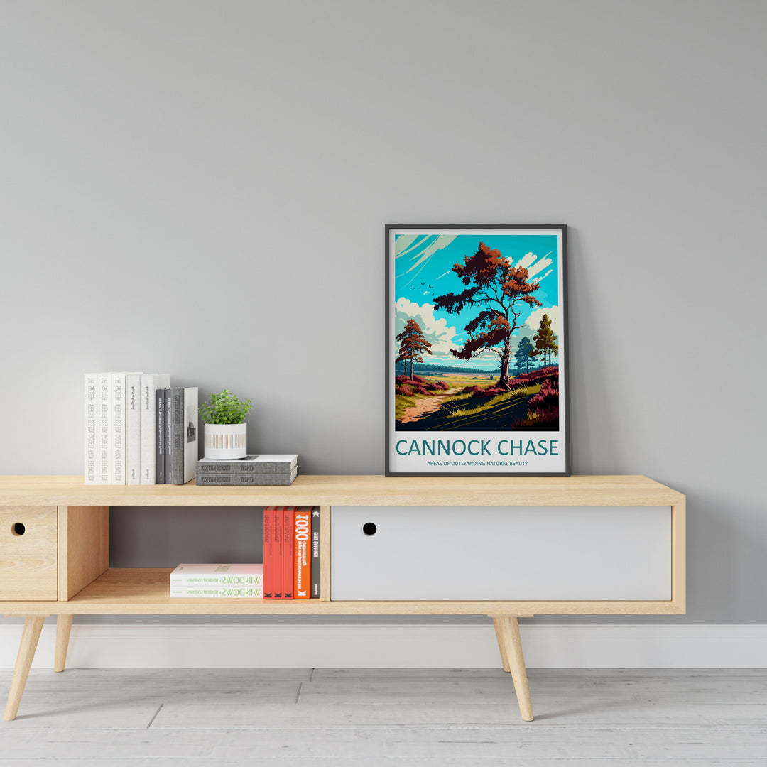 Cannock Chase Travel Print Wall Art Cannock Chase Wall Hanging Home Decoration Cannock Chase Gift Art Lovers Wall Art