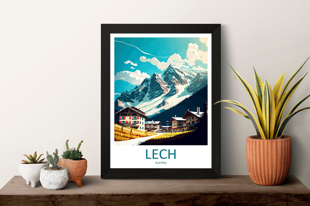 Lech Travel Print Wall Art Lech Wall Hanging Home Décor Lech Gift Art Lovers Austria Art Lover Gift Lech Travel Poster Lech Wall Poster