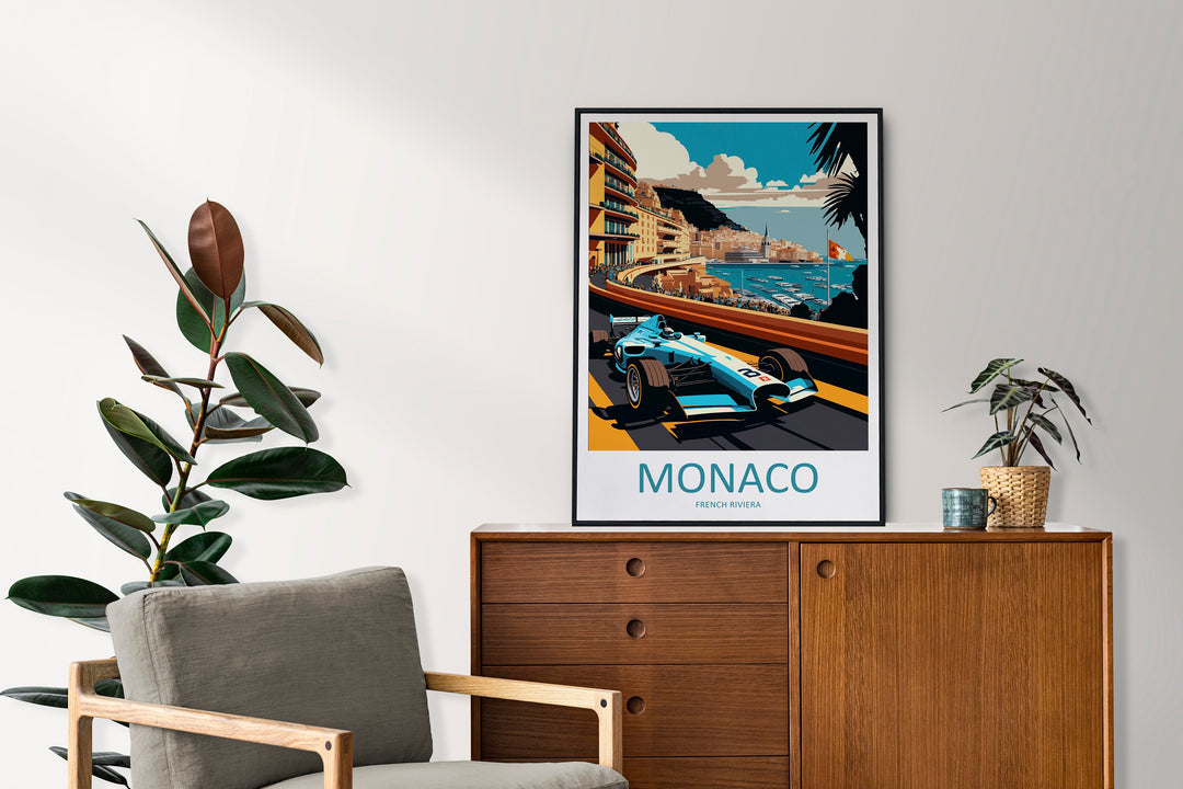 Monaco Travel Print Wall Art Monaco Wall Hanging Home Décor Monaco Gift Art Lovers Monaco Art Lover Gift Monaco Travel Art Wall Gift