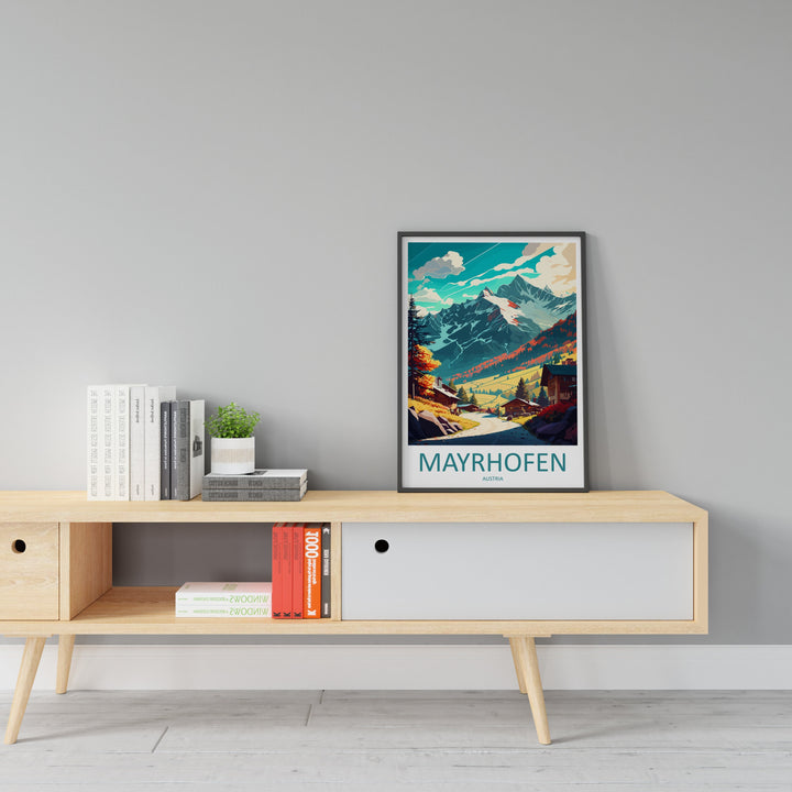 Mayrhofen Travel Print Wall Art Mayrhofen Wall Hanging Home Décor Mayrhofen Gift Art Lovers Austria Art Lover Gift Mayrhofen Travel Poster