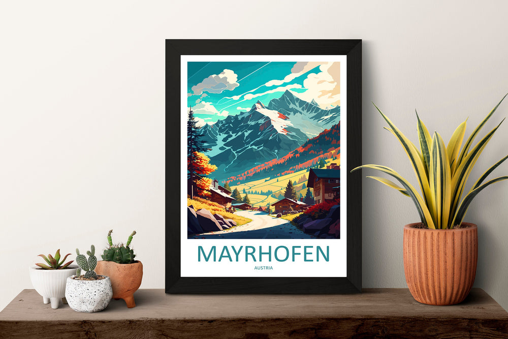 Mayrhofen Travel Print Wall Art Mayrhofen Wall Hanging Home Décor Mayrhofen Gift Art Lovers Austria Art Lover Gift Mayrhofen Travel Poster