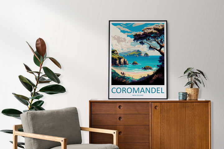 Coromandel Travel Print Wall Art Coromandel Wall Hanging Home Décor Coromandel Gift Art Lovers New Zealand Art Lover Gift Print