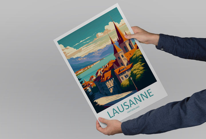 Lausanne Travel Print Wall Art Lausanne Wall Hanging Home Décor Lausanne Gift Art Lovers Switzerland Art Lover Gift Lausanne Travel Art