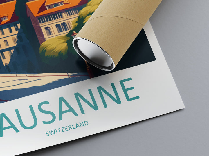 Lausanne Travel Print Wall Art Lausanne Wall Hanging Home Décor Lausanne Gift Art Lovers Switzerland Art Lover Gift Lausanne Travel Art