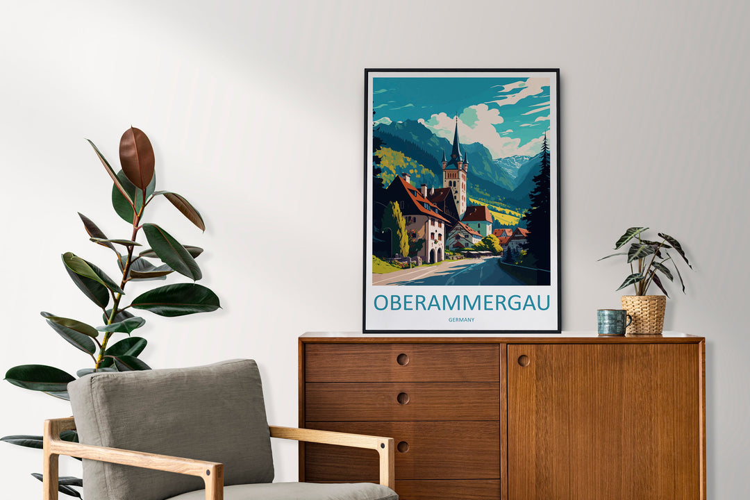 Oberammergau Travel Print Wall Art Oberammergau Wall Hanging Home Décor Oberammergau Gift Art Lovers Germany Art Lover Gift Oberammergau Art