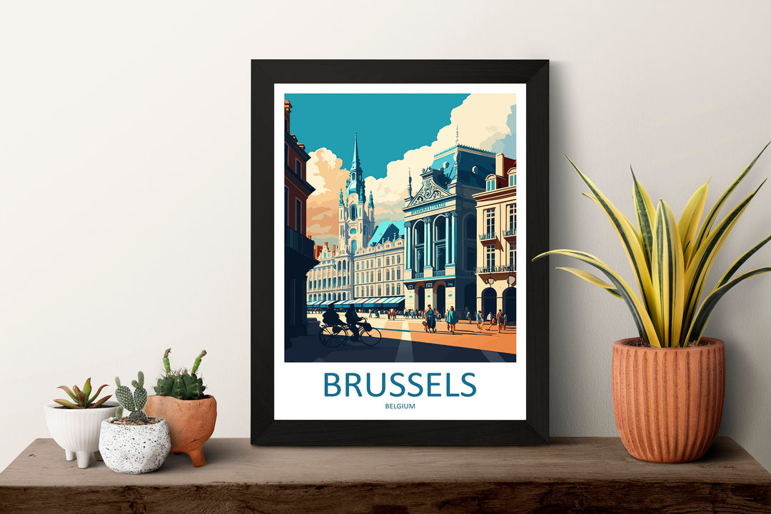 Brussels Travel Print Wall Art Brussels Wall Hanging Home Décor Brussels Gift Art Lovers Belgium Art Lover Gift Brussels Wall Décor