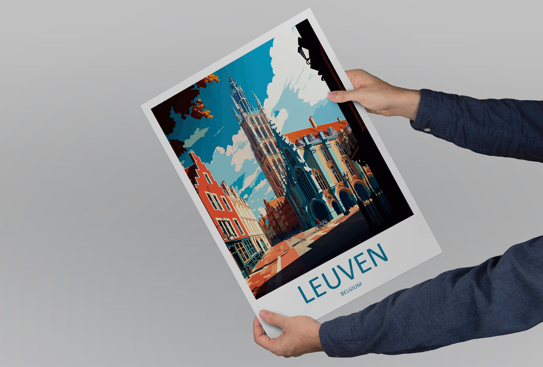 Leuven Travel Print Wall Art Leuven Wall Hanging Home Décor Leuven Gift Art Lovers Belgium Art Lover Gift Leuven Wall Décor