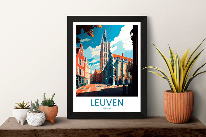 Leuven Travel Print Wall Art Leuven Wall Hanging Home Décor Leuven Gift Art Lovers Belgium Art Lover Gift Leuven Wall Décor