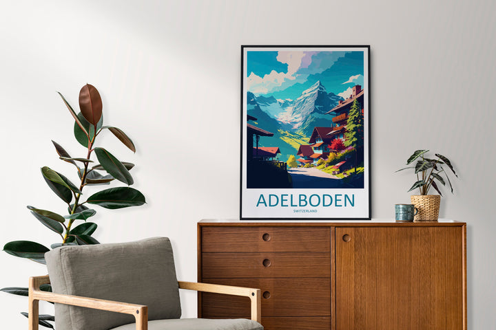 Adelboden Travel Print Wall Art Adelboden Wall Hanging Home Décor Adelboden Gift Art Lovers Switzerland Art Lover Gift Adelboden Travel Art