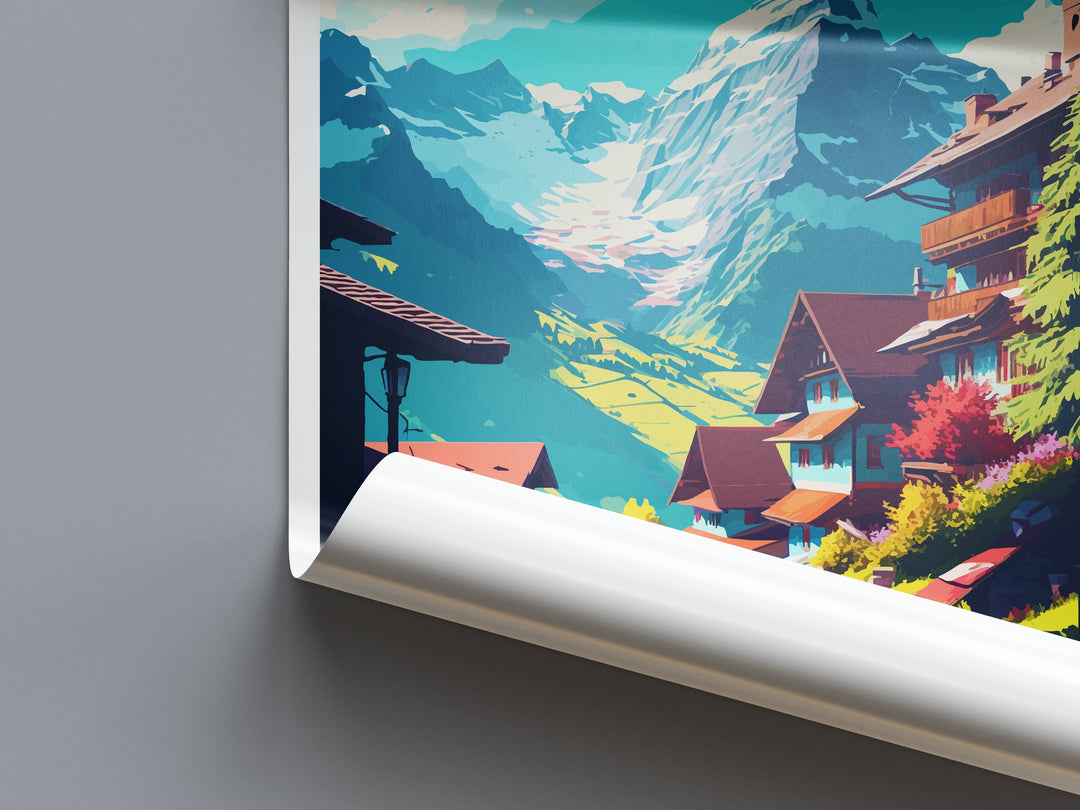 Adelboden Travel Print Wall Art Adelboden Wall Hanging Home Décor Adelboden Gift Art Lovers Switzerland Art Lover Gift Adelboden Travel Art