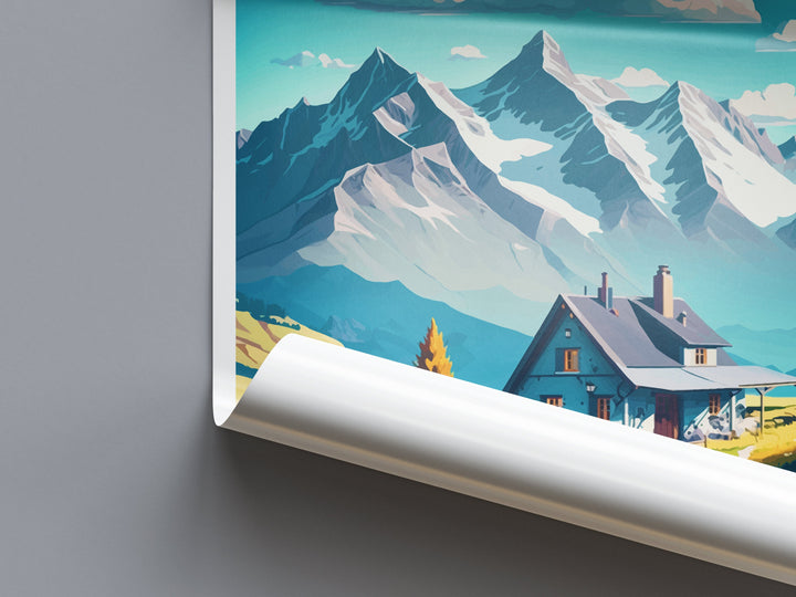 Le Chasseron Travel Print Wall Art Le Chasseron Falls Wall Hanging Home Décor Le Chasseron Falls Gift Art Lovers Switzerland Art Lover Gift