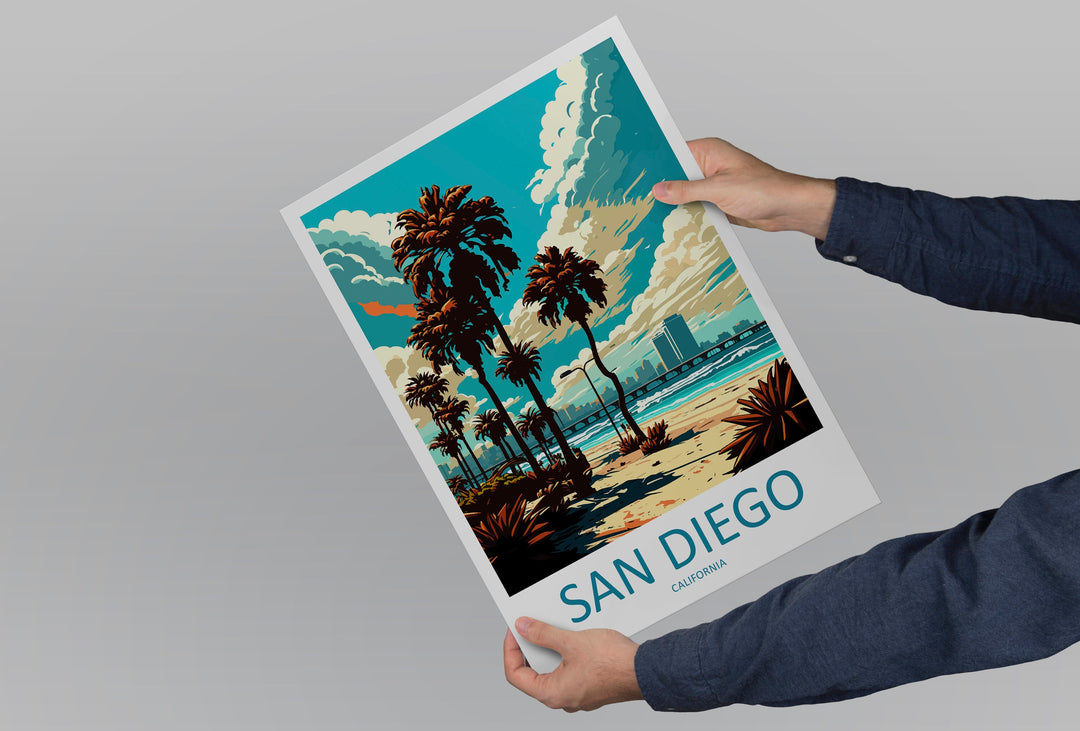 San Diego Travel Print Wall Art San Diego Wall Hanging Home Décor San Diego Gift Art Lovers California Art Lover Gift San Diego Poster