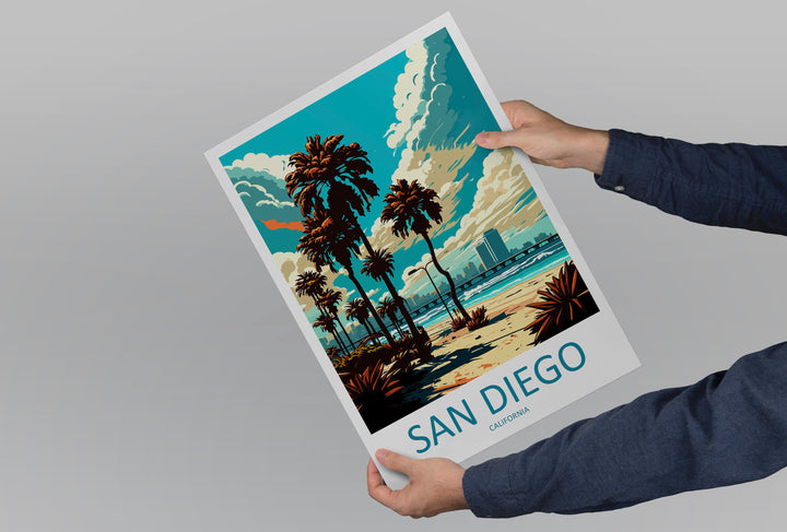 San Diego Travel Print Wall Art San Diego Wall Hanging Home Décor San Diego Gift Art Lovers California Art Lover Gift San Diego Poster