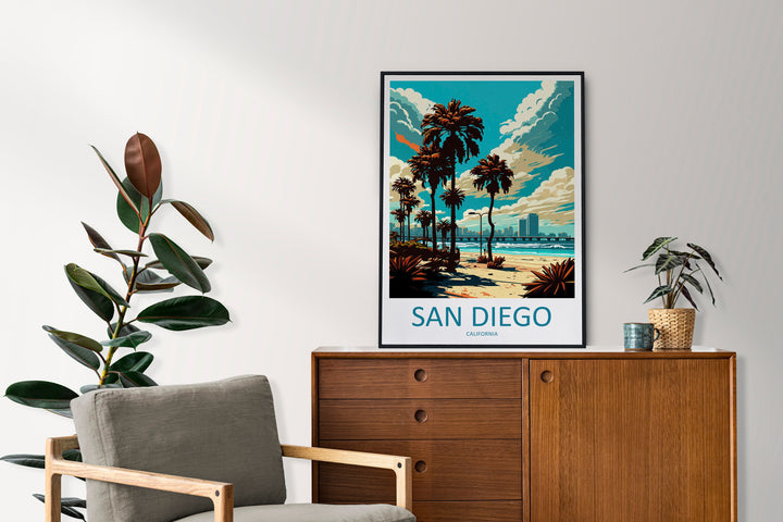 San Diego Travel Print Wall Art San Diego Wall Hanging Home Décor San Diego Gift Art Lovers California Art Lover Gift San Diego Poster