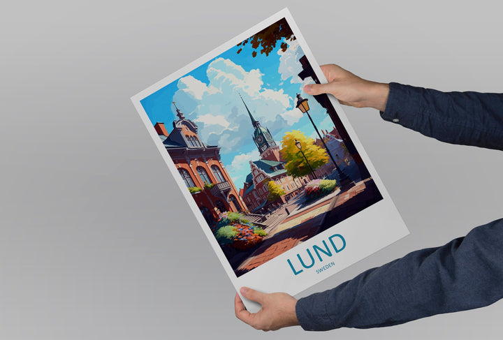 Lund Travel Print Wall Art Lund Wall Hanging Home Décor Lund Gift Art Lovers Sweden Art Lover Gift Lund Travel Art Poster