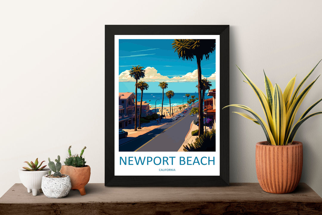 Newport Beach Travel Print Wall Art Newport Beach Wall Hanging Home Décor Newport Beach Gift Art Lovers California Art Lover Gift
