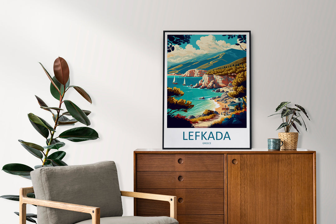 Lefkada Travel Print Wall Art Lefkada Greece Wall Hanging Home Decoration Lefkada Gift Art Lovers Wall Art Print Lefkada Greece Wall Art