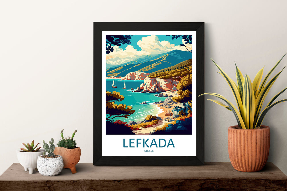 Lefkada Travel Print Wall Art Lefkada Greece Wall Hanging Home Decoration Lefkada Gift Art Lovers Wall Art Print Lefkada Greece Wall Art