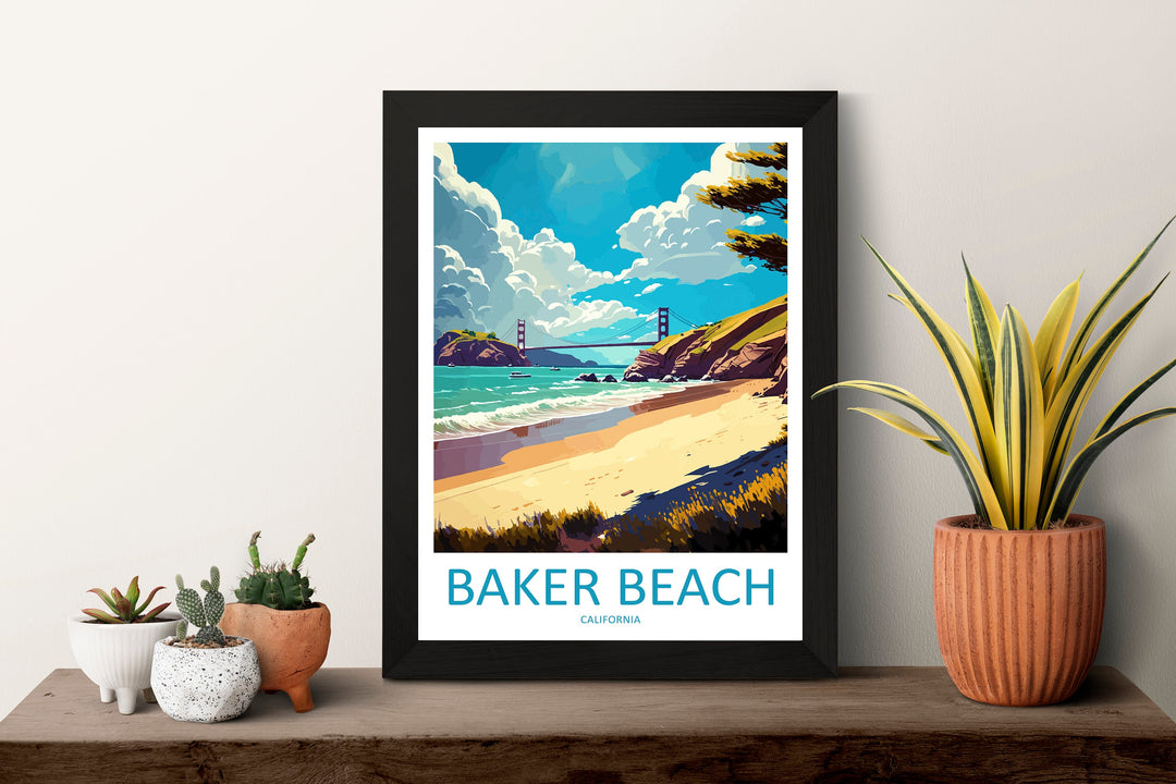 Baker Beach Travel Print Wall Art Baker Beach Wall Hanging Home Décor Baker Beach Gift Art Lovers California Art Lover Gift California
