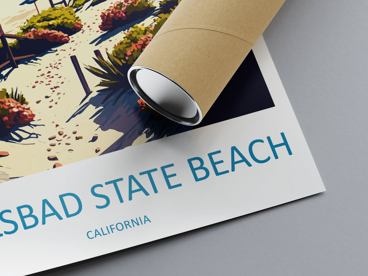 Carlsbad State Beach Travel Print Wall Art Carlsbad State Beach Wall Hanging Home Décor Carlsbad State Beach Gift Art Lovers California Art