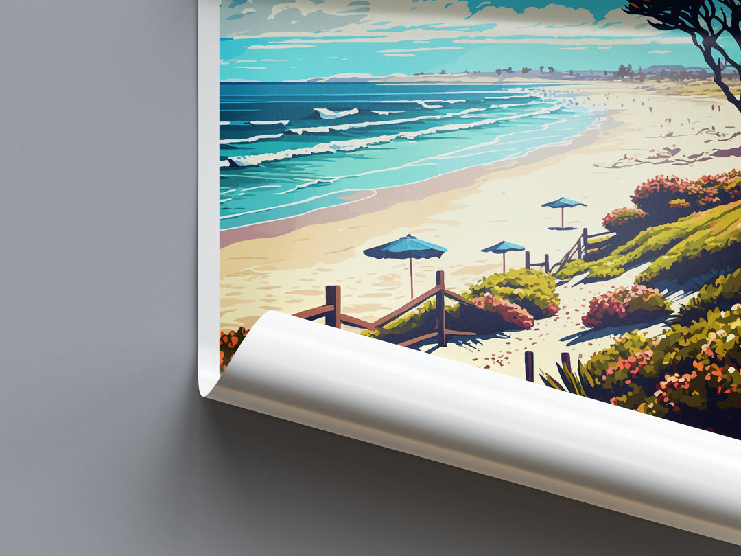 Carlsbad State Beach Travel Print Wall Art Carlsbad State Beach Wall Hanging Home Décor Carlsbad State Beach Gift Art Lovers California Art