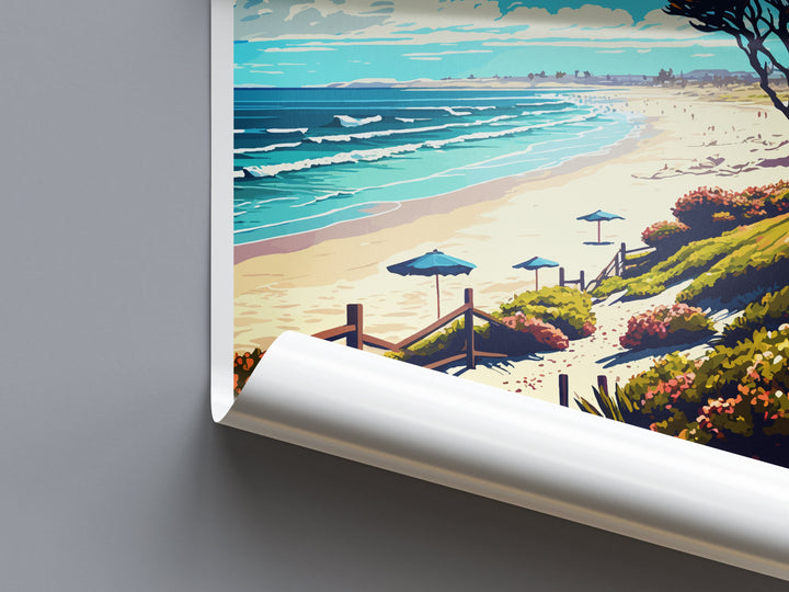 Carlsbad State Beach Travel Print Wall Art Carlsbad State Beach Wall Hanging Home Décor Carlsbad State Beach Gift Art Lovers California Art