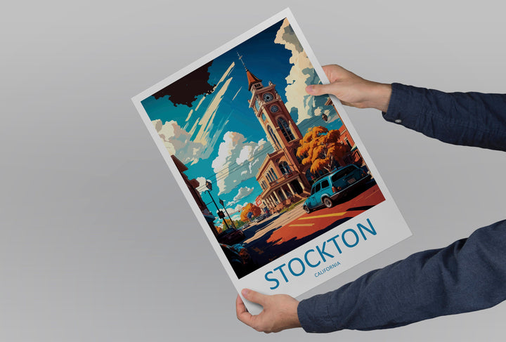 Stockton Travel Print Wall Art Stockton Wall Hanging Home Décor Stockton Gift Art Lovers California Art Lover Gift California Art