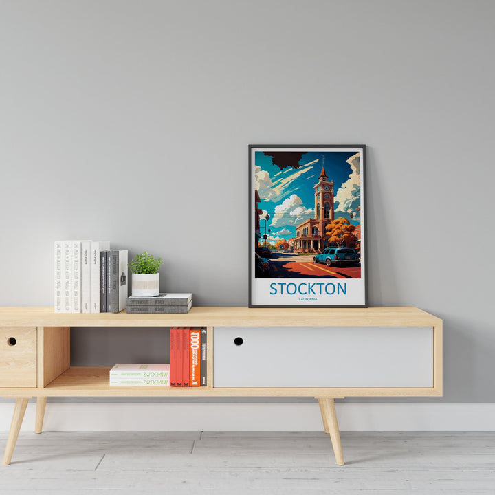 Stockton Travel Print Wall Art Stockton Wall Hanging Home Décor Stockton Gift Art Lovers California Art Lover Gift California Art