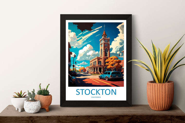 Stockton Travel Print Wall Art Stockton Wall Hanging Home Décor Stockton Gift Art Lovers California Art Lover Gift California Art