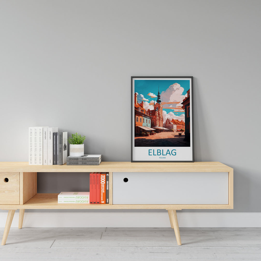 Elblag Travel Print Wall Art Elblag Wall Hanging Home Décor Elblag Gift Art Lovers Poland Art Lover Gift Elblag Travel Wall Art