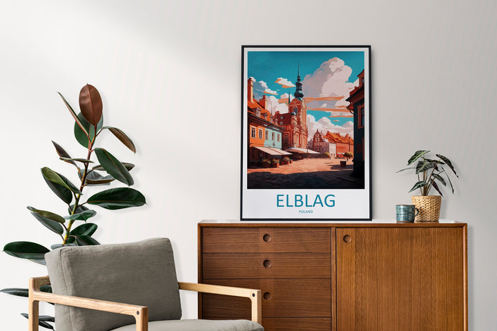 Elblag Travel Print Wall Art Elblag Wall Hanging Home Décor Elblag Gift Art Lovers Poland Art Lover Gift Elblag Travel Wall Art