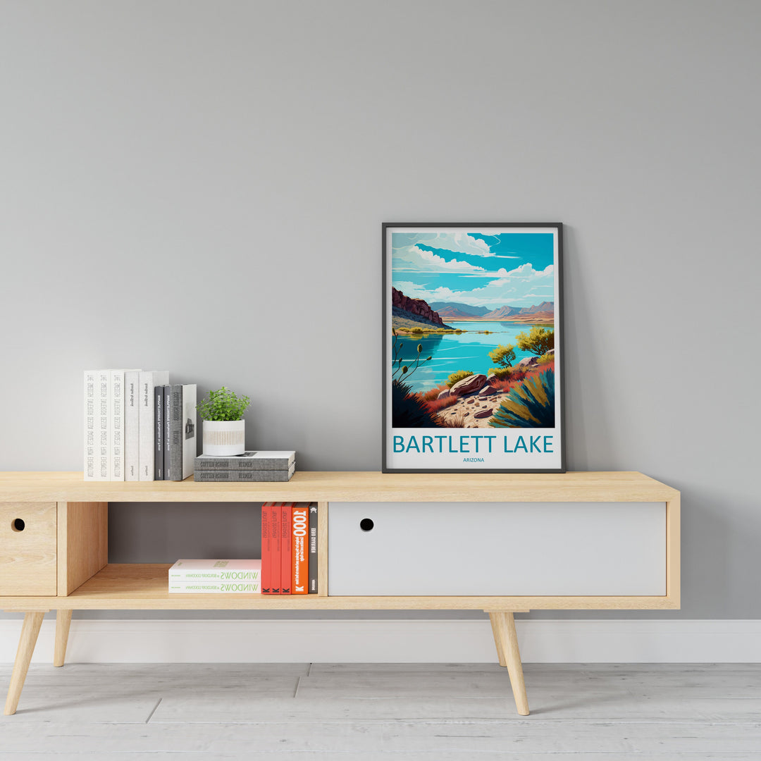 Bartlett Lake Travel Print Wall Art Bartlett Lake Wall Hanging Home Décor Bartlett Lake Gift Art Lovers Arizona Art Lover Gift Arizona Print