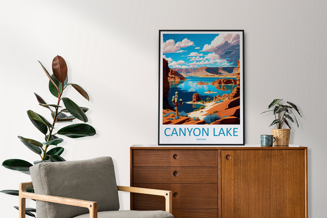 Canyon Lake Travel Print Wall Art Canyon Lake Lake Wall Hanging Home Décor Canyon Lake Lake Gift Art Lovers Arizona Art Lover Gift Arizona