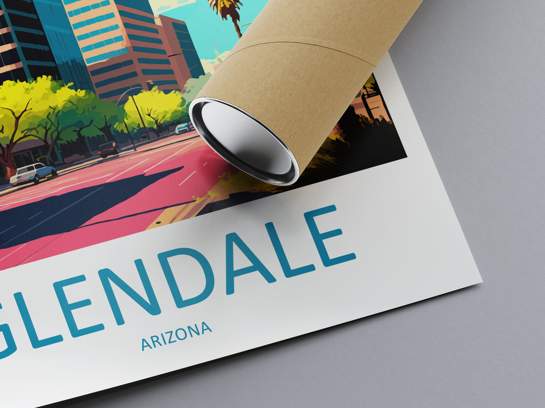 Glendale Travel Print Wall Art Glendale Wall Hanging Home Décor Glendale Gift Art Lovers Arizona Art Lover Gift Arizona Travel Print