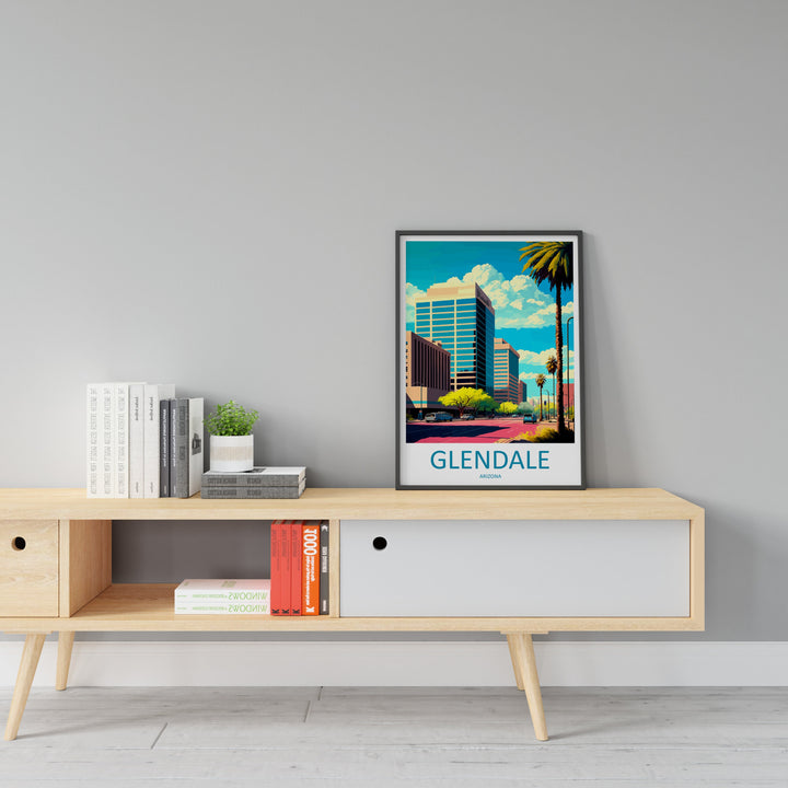 Glendale Travel Print Wall Art Glendale Wall Hanging Home Décor Glendale Gift Art Lovers Arizona Art Lover Gift Arizona Travel Print