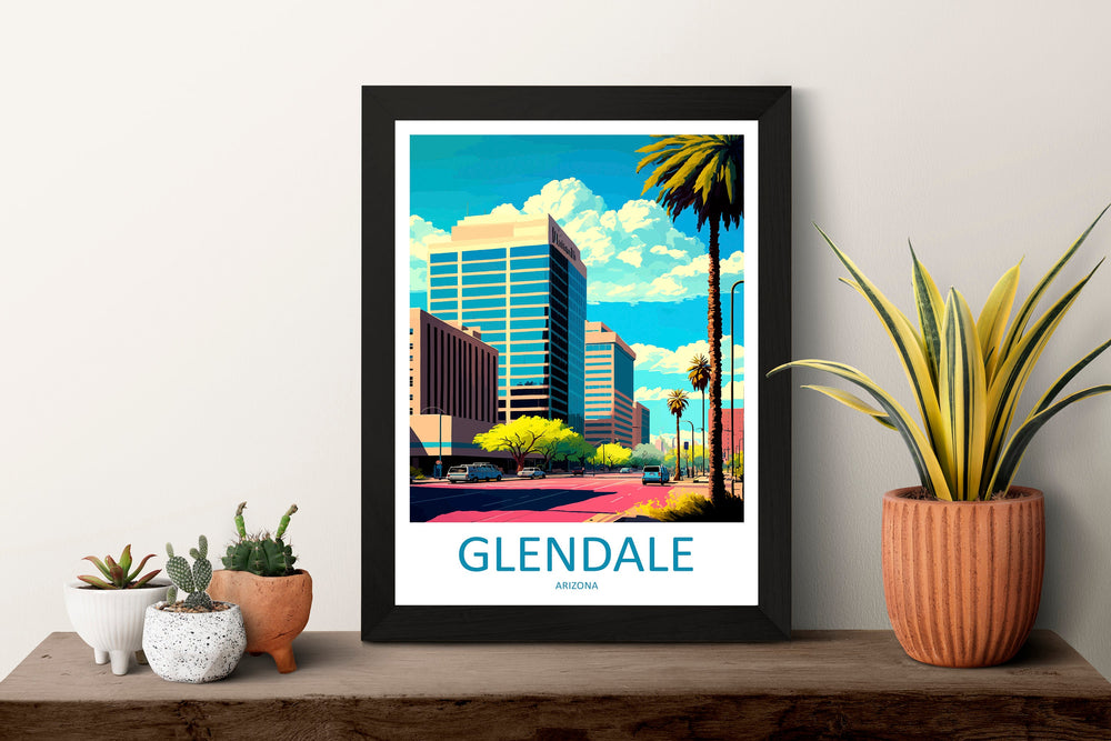 Glendale Travel Print Wall Art Glendale Wall Hanging Home Décor Glendale Gift Art Lovers Arizona Art Lover Gift Arizona Travel Print